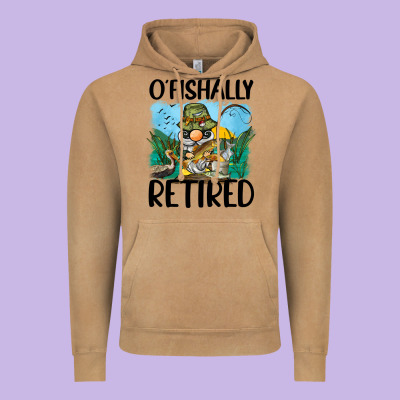 O' Fishally Retired Vintage Hoodie Designed By Barkaloodesign