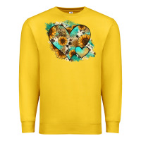 Lemon Leopard Sunflower Cowhide Glitter Heart Premium Sweatshirt - RanaPortraitStore