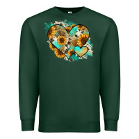 Sports Green Leopard Sunflower Cowhide Glitter Heart Premium Sweatshirt - RanaPortraitStore