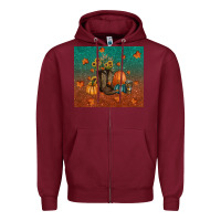 Burgundy fall tumbler Zipper Hoodie - RanaPortraitStore