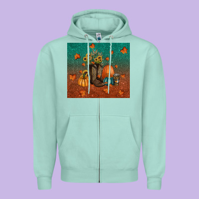 Fall Tumbler Zipper Hoodie Designed By Ranaportraitstore