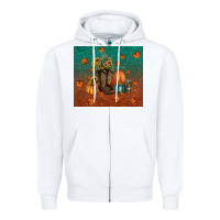 White fall tumbler Zipper Hoodie - RanaPortraitStore