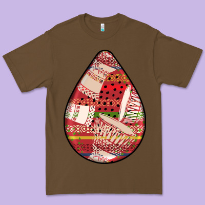 African Fabric Pattern Teardrop Earrings 3 Premium Tee Designed By Bundleandbundleshop