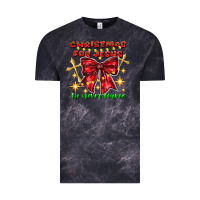 Cloud Black festive christmas message with crosses Vintage Tee - CowhideDigitalArt