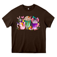 Chocolate Brown Easter Coffee Cups With Bunny Heavy Core Tee - BundleAndBundleShop