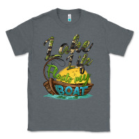 Charcoal Heather lake life floats my boat Classic Tee - BarkalooDesign