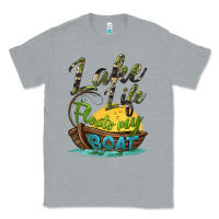 Heather Grey lake life floats my boat Classic Tee - BarkalooDesign