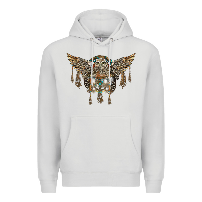 Native Dream Catcher With Owl Premium Hoodie by BarkalooDesign | Teevron