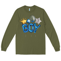 Army Green Birthday Boy Balloon Long Sleeve Tee - Artiststas