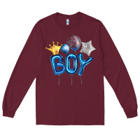 Burgundy Birthday Boy Balloon Long Sleeve Tee - Artiststas