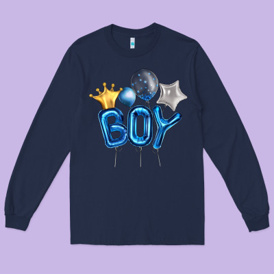 Birthday Boy Balloon Long Sleeve Tee Designed By Artiststas