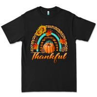 Black thankful pumpkin rainbow Premium Tee - BundleAndBundleShop