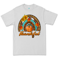 Dove Grey thankful pumpkin rainbow Premium Tee - BundleAndBundleShop
