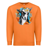 Carrot Daisy Goat With Background Premium Sweatshirt - RanaPortraitStore