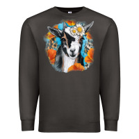 Smoke Daisy Goat With Background Premium Sweatshirt - RanaPortraitStore