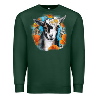 Sports Green Daisy Goat With Background Premium Sweatshirt - RanaPortraitStore