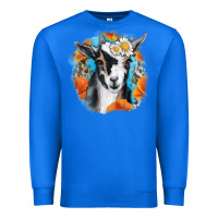 True Royal Daisy Goat With Background Premium Sweatshirt - RanaPortraitStore