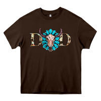 Chocolate Brown western dad with gemstone and skull Heavy Core Tee - RanaPortraitStore