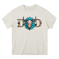Cream western dad with gemstone and skull Heavy Core Tee - RanaPortraitStore
