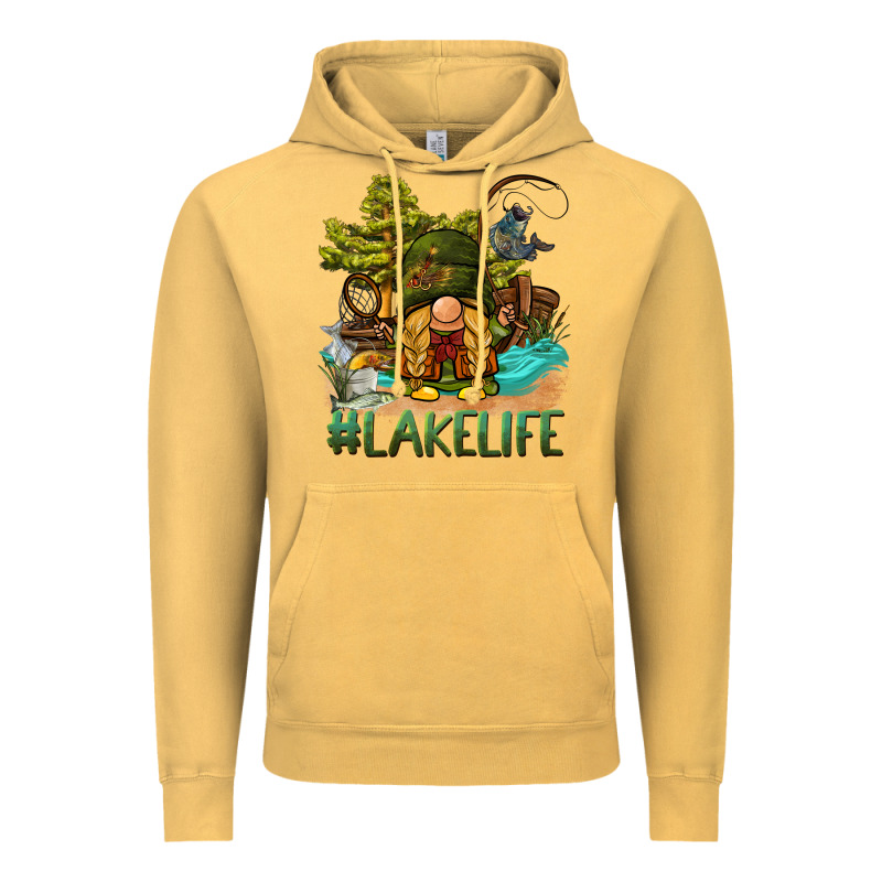 Lake Life Gnome Vintage Hoodie by BarkalooDesign | Teevron