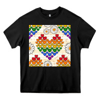 Black Pride lgbtq hearts and daisy seamless pattern Heavy Core Tee - BundleAndBundleShop