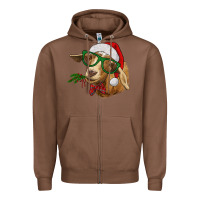 Chestnut christmas goat Zipper Hoodie - RanaPortraitStore