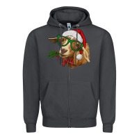 Smoke christmas goat Zipper Hoodie - RanaPortraitStore