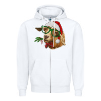 White christmas goat Zipper Hoodie - RanaPortraitStore