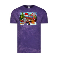 Cloud Purple Christmas truck Vintage Tee - CowhideDigitalArt