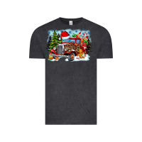 Vintage Black Christmas truck Vintage Tee - CowhideDigitalArt