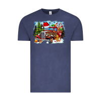 Vintage Denim Christmas truck Vintage Tee - CowhideDigitalArt