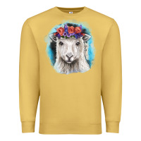 Antique Gold Sunflower Sheep With Background Premium Sweatshirt - RanaPortraitStore