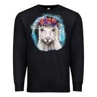 Black Sunflower Sheep With Background Premium Sweatshirt - RanaPortraitStore