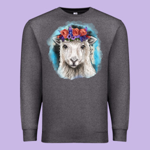 Sunflower Sheep With Background Premium Sweatshirt Designed By Ranaportraitstore