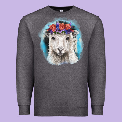 Sunflower Sheep With Background Premium Sweatshirt Designed By Ranaportraitstore