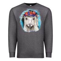 Charcoal Heather Sunflower Sheep With Background Premium Sweatshirt - RanaPortraitStore