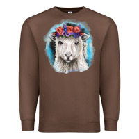 Chestnut Sunflower Sheep With Background Premium Sweatshirt - RanaPortraitStore
