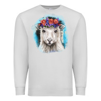 Dove Grey Sunflower Sheep With Background Premium Sweatshirt - RanaPortraitStore
