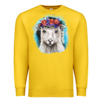 Lemon Sunflower Sheep With Background Premium Sweatshirt - RanaPortraitStore