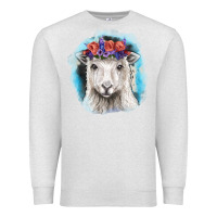 Oatmeal Heather Sunflower Sheep With Background Premium Sweatshirt - RanaPortraitStore