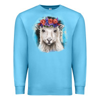 Ocean Blue Sunflower Sheep With Background Premium Sweatshirt - RanaPortraitStore