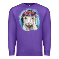 Purple Sunflower Sheep With Background Premium Sweatshirt - RanaPortraitStore