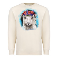 Sandshell Sunflower Sheep With Background Premium Sweatshirt - RanaPortraitStore