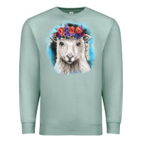 Seafoam Sunflower Sheep With Background Premium Sweatshirt - RanaPortraitStore