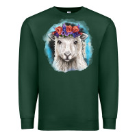 Sports Green Sunflower Sheep With Background Premium Sweatshirt - RanaPortraitStore