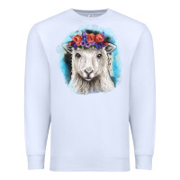White Sunflower Sheep With Background Premium Sweatshirt - RanaPortraitStore