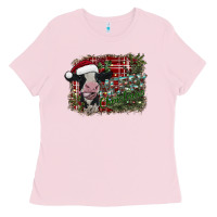 Bubblegum Pink merry christmas Ladies Tee - SublimationCraftShop