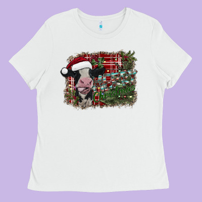 Merry Christmas Ladies Tee Designed By Sublimationcraftshop