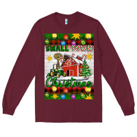 Burgundy Small Town Christmas Long Sleeve Tee - Artiststas