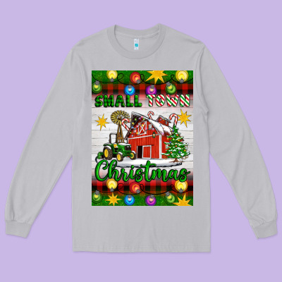 Small Town Christmas Long Sleeve Tee Designed By Artiststas